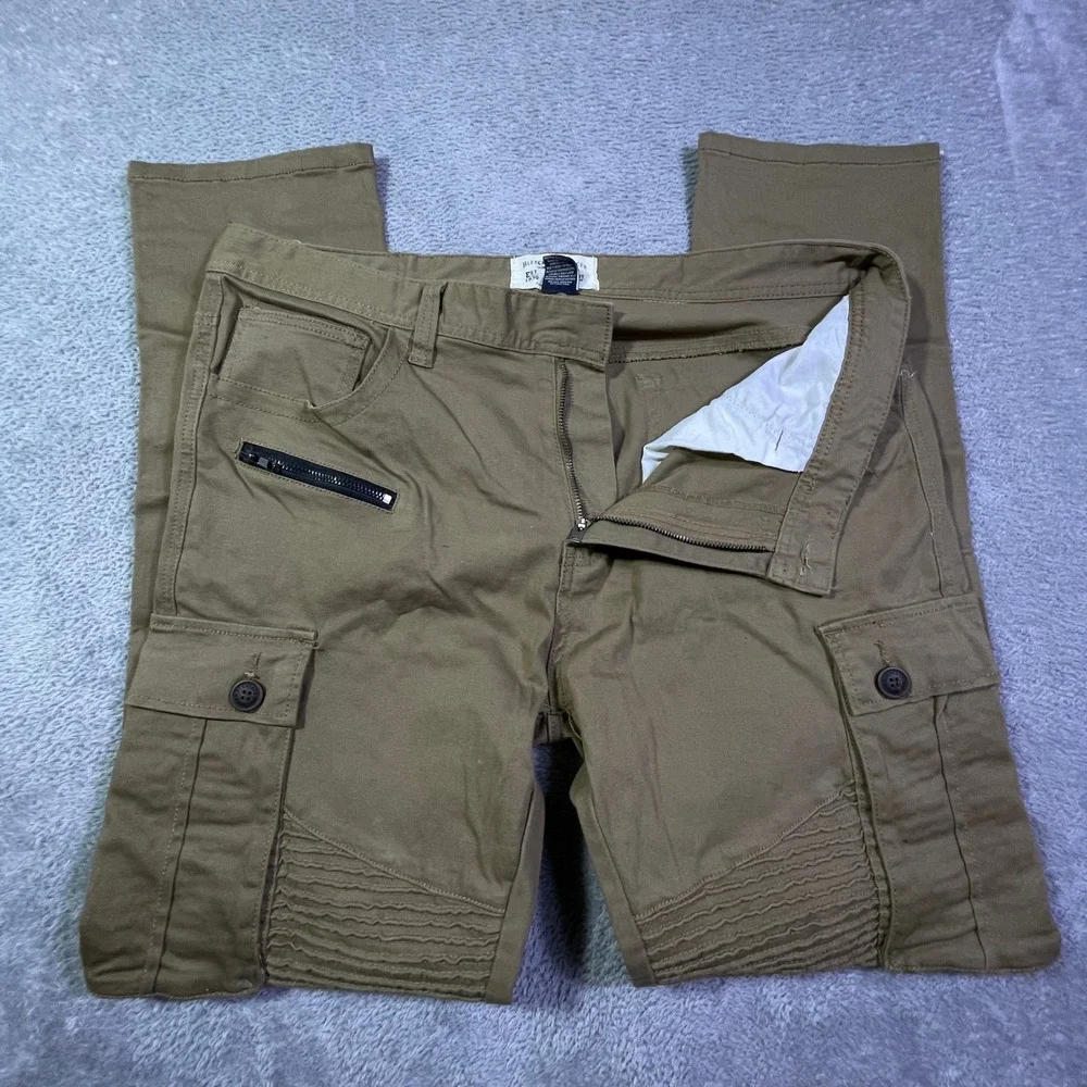 Bleeker‎ & Mercer Men's Cargo Pants Brown Utility Rider Moto Biker Size 38x32